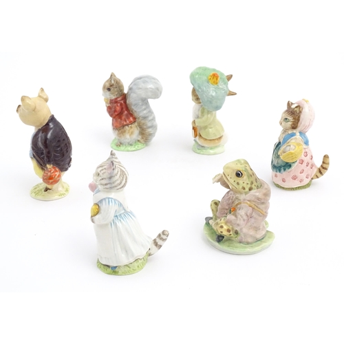 136 - Six Beswick Beatrix Potter figures comprising Benjamin Bunny, Tabitha Twitchit, Cousin Ribby, Mr Jer... 