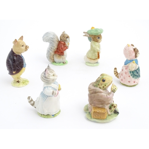 136 - Six Beswick Beatrix Potter figures comprising Benjamin Bunny, Tabitha Twitchit, Cousin Ribby, Mr Jer... 