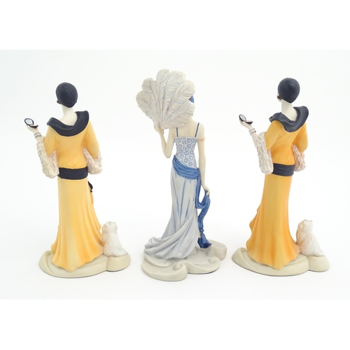 149 - Three Coalport Roaring Twenties ladies to include Trudy and Sadie. Largest approx. 12 1/4