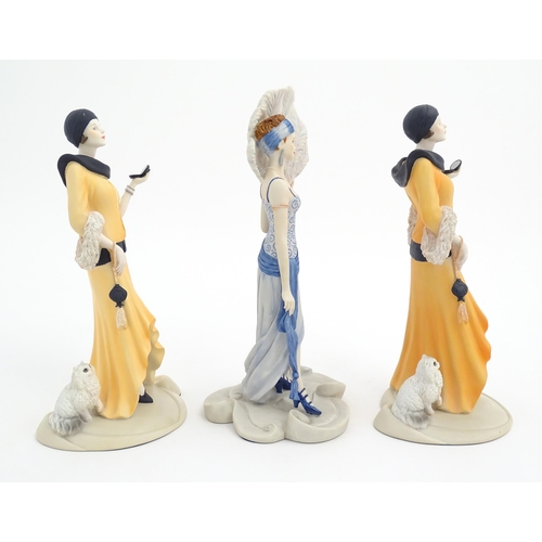 149 - Three Coalport Roaring Twenties ladies to include Trudy and Sadie. Largest approx. 12 1/4