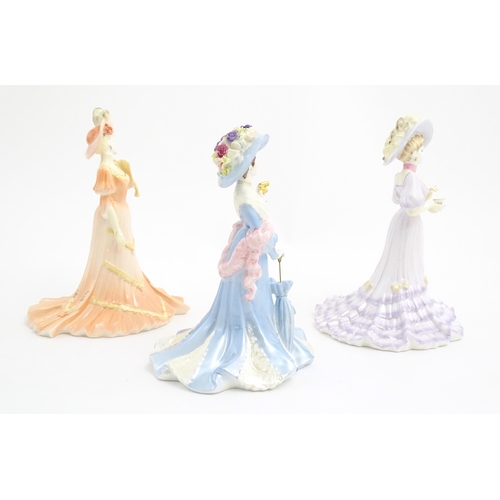 156 - Three Coalport limited edition figures / ladies from the High Society collection, comprising Lady Ha... 