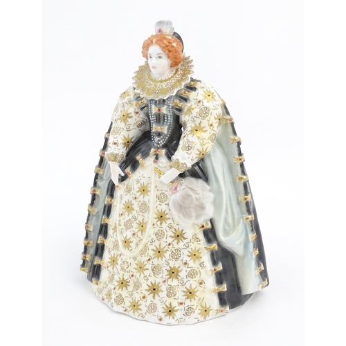 161 - A Royal Worcester limited edition figure modelled as Queen Elizabeth I, no. 1208 / 4500. Marked unde... 