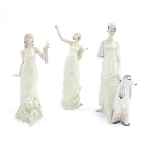 165 - Three Royal Doulton figures / ladies from the Elegance collection, comprising Martine HN3053, Claudi... 