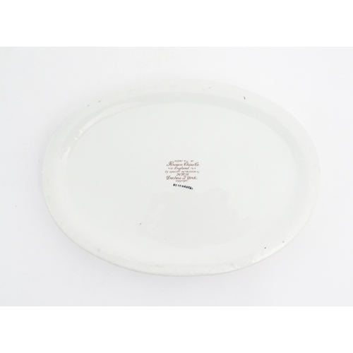 173 - An early 20thC Paragon oval baby plate commemorating the birth of Elizabeth II with transfer image o... 