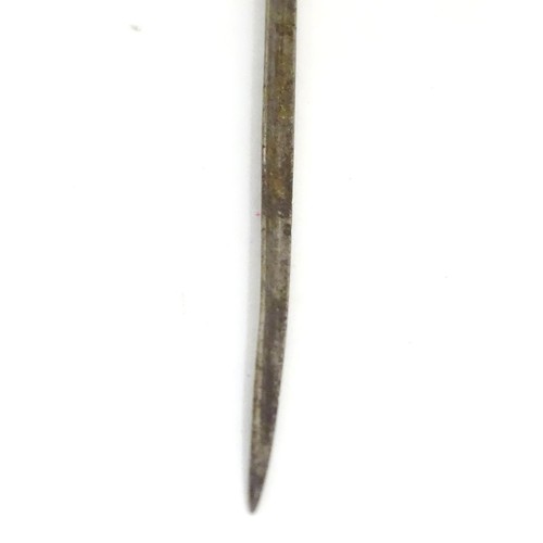 1807 - Militaria / Arms & Armour : A 19thC swordstick walking cane, the bamboo shank concealing a 22 5/8