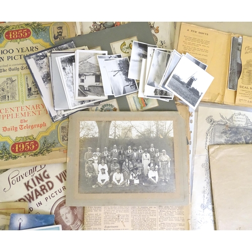 1959 - A quantity of assorted ephemera to include an engraved advert for the Brackley School, Northamptonsh... 