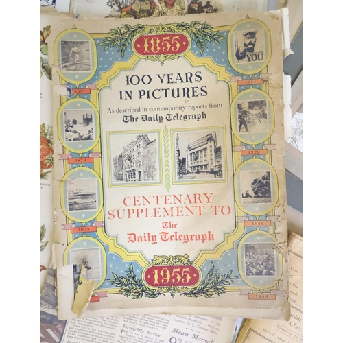 1959 - A quantity of assorted ephemera to include an engraved advert for the Brackley School, Northamptonsh... 