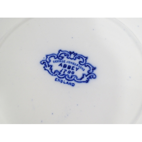 187 - A quantity of assorted blue and white dinner wares to include dinner plates, meat plate, serving dis... 