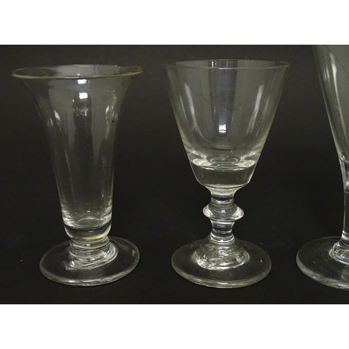 204 - Four assorted Georgian and later drinking glasses. Tallest approx. 4 1/2