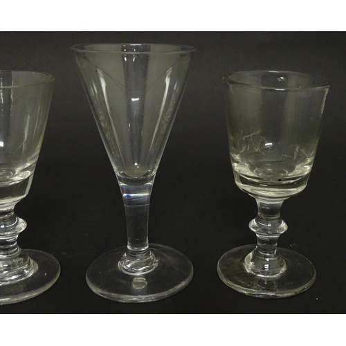 204 - Four assorted Georgian and later drinking glasses. Tallest approx. 4 1/2