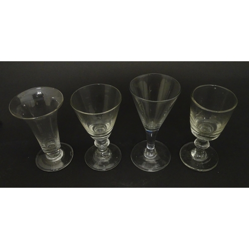 204 - Four assorted Georgian and later drinking glasses. Tallest approx. 4 1/2