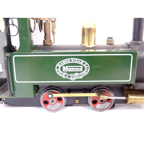 119B - Toy: A Mamod model Live Steam Railway Goods Train set RS1, with locomotive, wagons, track, etc. With... 