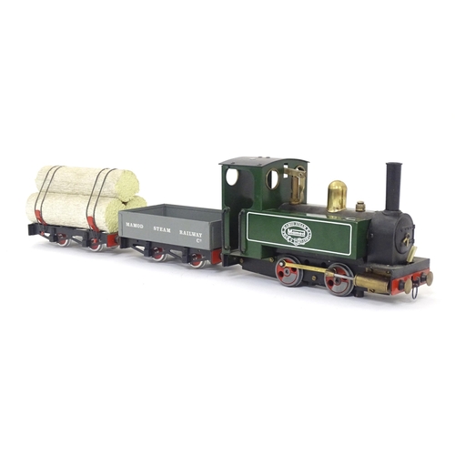 119B - Toy: A Mamod model Live Steam Railway Goods Train set RS1, with locomotive, wagons, track, etc. With... 