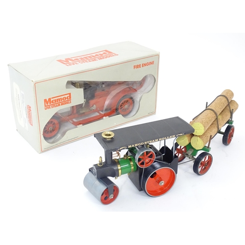 119D - Toys: A Mamod model Live Steam Fire Engine FE1, with original box. Together with a Mamod Lumber Wago... 