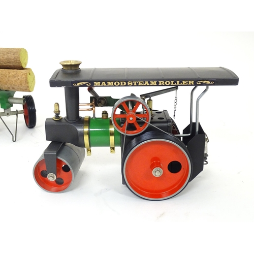 119D - Toys: A Mamod model Live Steam Fire Engine FE1, with original box. Together with a Mamod Lumber Wago... 