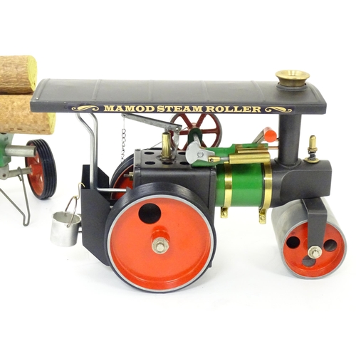 119D - Toys: A Mamod model Live Steam Fire Engine FE1, with original box. Together with a Mamod Lumber Wago... 