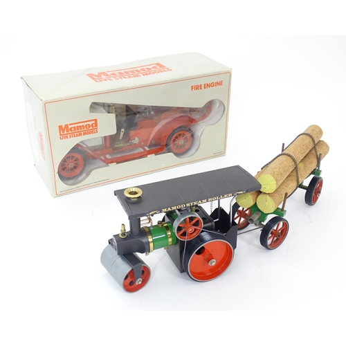 119D - Toys: A Mamod model Live Steam Fire Engine FE1, with original box. Together with a Mamod Lumber Wago... 