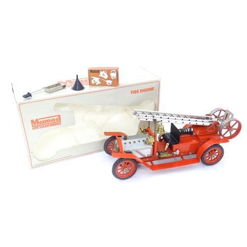 119D - Toys: A Mamod model Live Steam Fire Engine FE1, with original box. Together with a Mamod Lumber Wago... 