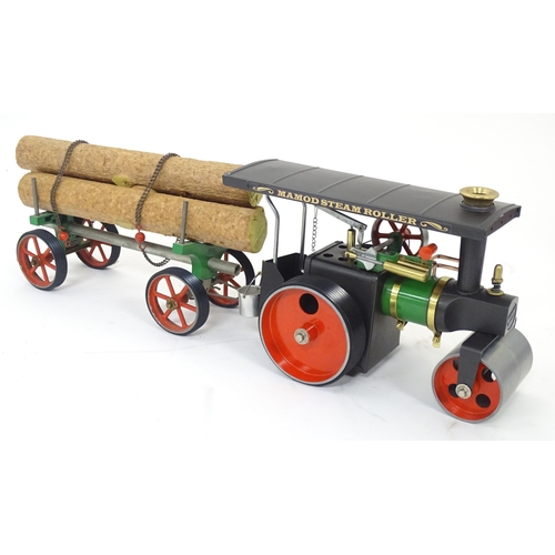 119D - Toys: A Mamod model Live Steam Fire Engine FE1, with original box. Together with a Mamod Lumber Wago... 