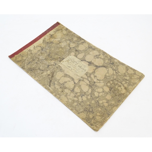 1961 - Two early 19thC books with marbled covers containing various handwriting / calligraphy specimens, th... 