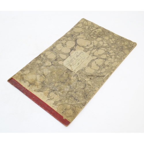 1961 - Two early 19thC books with marbled covers containing various handwriting / calligraphy specimens, th... 