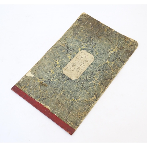 1961 - Two early 19thC books with marbled covers containing various handwriting / calligraphy specimens, th... 