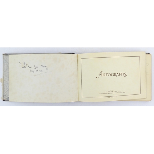 1964 - An early 20thC autograph album / scrapbook containing various handwritten verses, drawings, a waterc... 