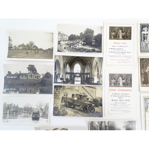 1965 - A quantity of 20thC photographic postcards depicting the villages Fringford, Oxfordshire, and Datche... 