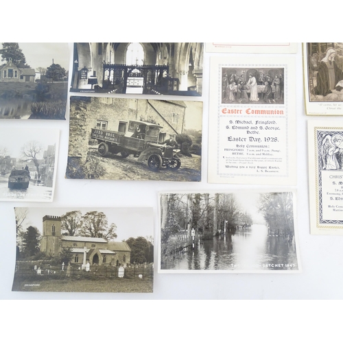 1965 - A quantity of 20thC photographic postcards depicting the villages Fringford, Oxfordshire, and Datche... 