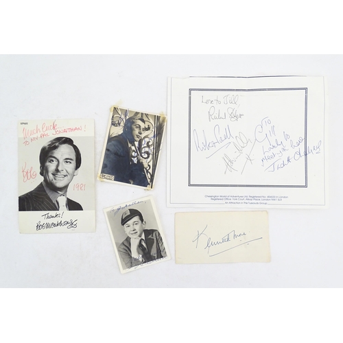 1967 - A quantity of 20thC and later autographs / signatures to include actors, presenters, comedians, and ... 