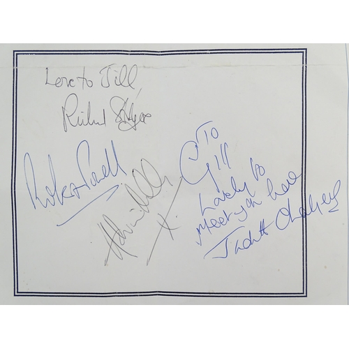 1967 - A quantity of 20thC and later autographs / signatures to include actors, presenters, comedians, and ... 