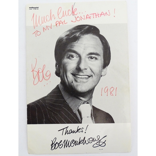 1967 - A quantity of 20thC and later autographs / signatures to include actors, presenters, comedians, and ... 