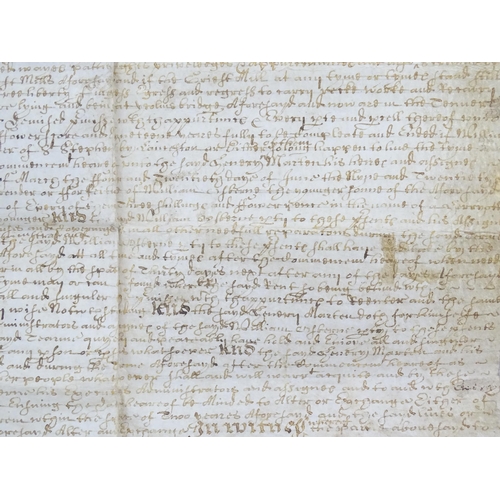 1969 - A 17thC vellum indenture document for Counterpart of Lease, dated 1677, signed A Chapman and sealed ... 