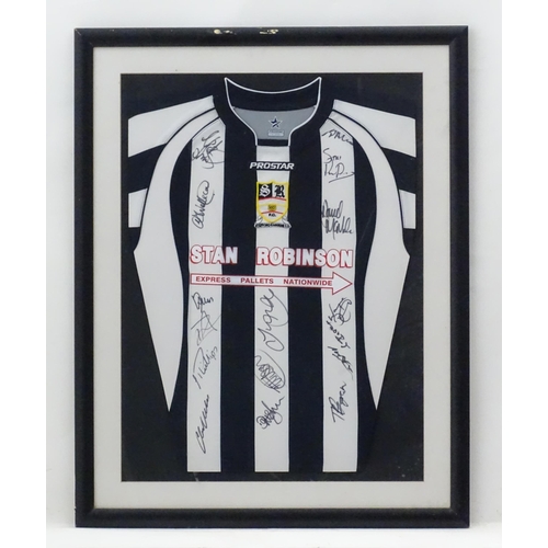 1976 - Football, sporting memorabilia: a modern contemporary framed Stafford Rangers Football Club kit shir... 