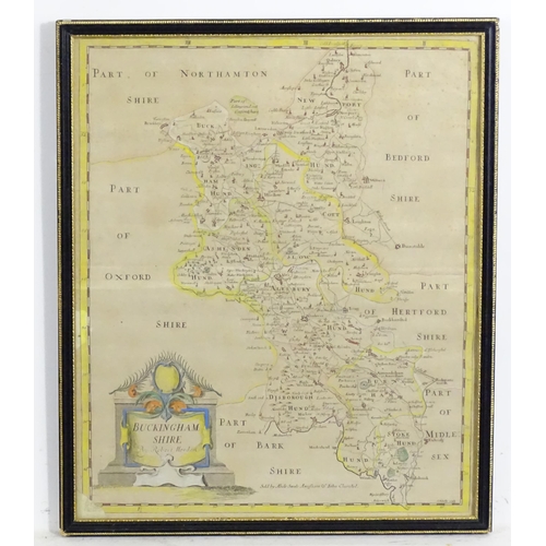 2033 - Map: An engraved map of Buckinghamshire after Robert Morden. Approx. 16 3/4