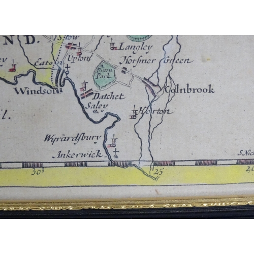 2033 - Map: An engraved map of Buckinghamshire after Robert Morden. Approx. 16 3/4