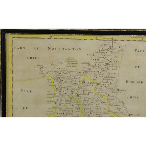 2033 - Map: An engraved map of Buckinghamshire after Robert Morden. Approx. 16 3/4