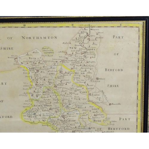 2033 - Map: An engraved map of Buckinghamshire after Robert Morden. Approx. 16 3/4