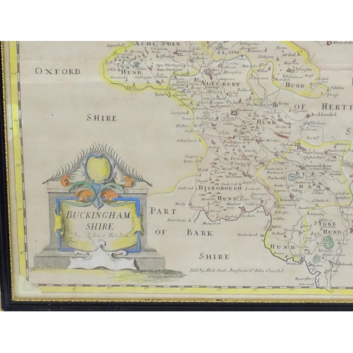 2033 - Map: An engraved map of Buckinghamshire after Robert Morden. Approx. 16 3/4