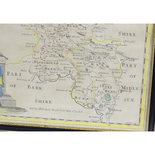 2033 - Map: An engraved map of Buckinghamshire after Robert Morden. Approx. 16 3/4