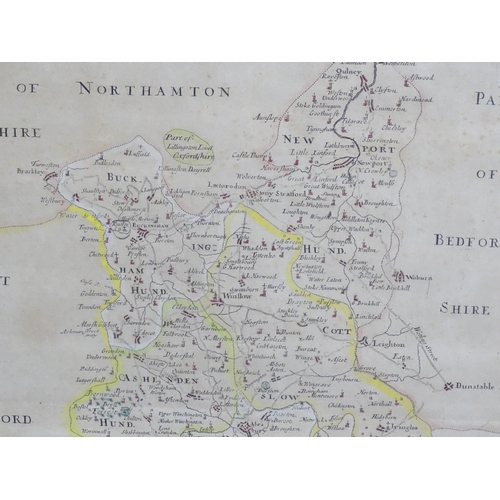 2033 - Map: An engraved map of Buckinghamshire after Robert Morden. Approx. 16 3/4