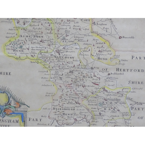 2033 - Map: An engraved map of Buckinghamshire after Robert Morden. Approx. 16 3/4