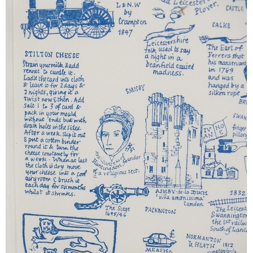 2034 - Map: A limited edition (180/503) historical and literary map of Leicestershire, after Joseph Lloyd C... 