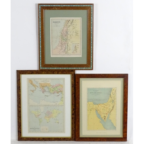 2041 - Maps: Three maps comprising a map of Palestine, titled Palestine in the Time of Our Saviour, with in... 