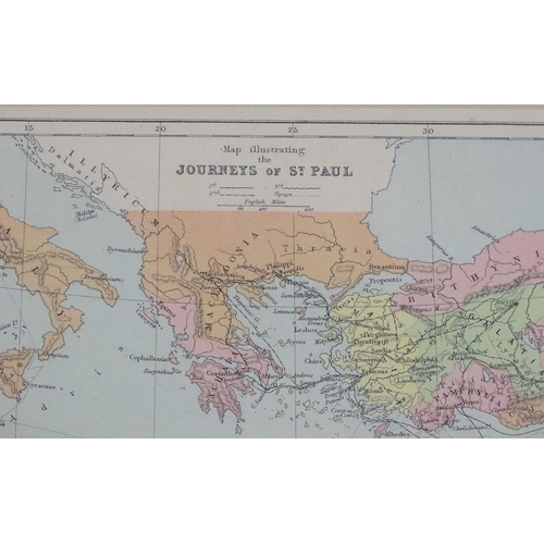 2041 - Maps: Three maps comprising a map of Palestine, titled Palestine in the Time of Our Saviour, with in... 