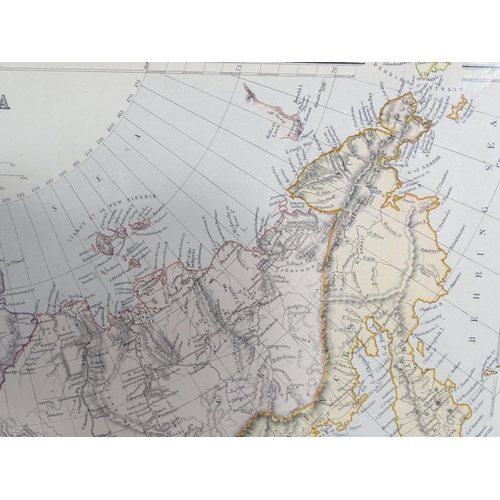 2046 - Maps: A lithographic map, titled Russia in Asia, after Edward Weller. Published in Blackie's The Com... 