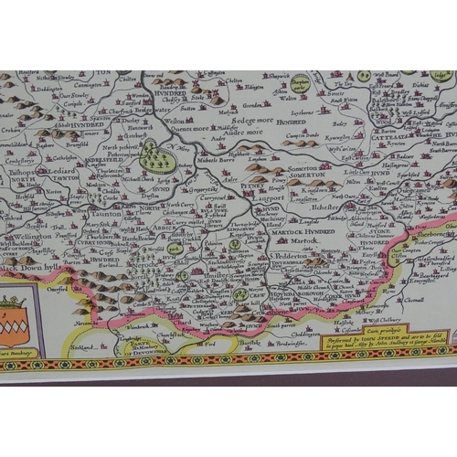 2047 - Map: A map of Somerset after John Speed, titled Somersetshire - 1610, with insets depicting Bath and... 