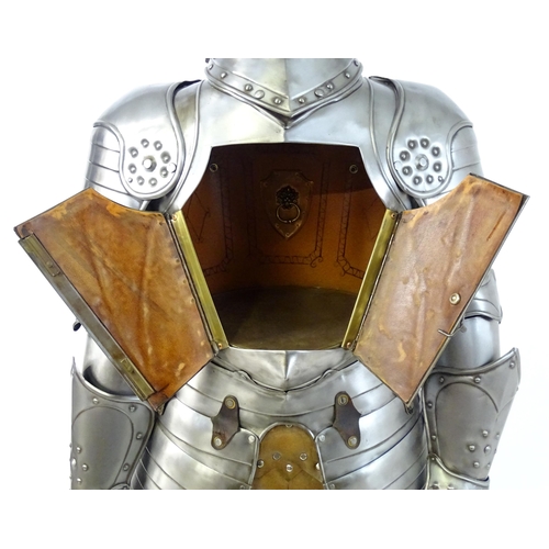 1815 - Militaria: a 20thC medieval style display/novelty suit of armour, constructed from articulated steel... 