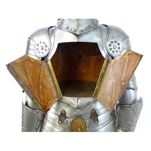 1815 - Militaria: a 20thC medieval style display/novelty suit of armour, constructed from articulated steel... 