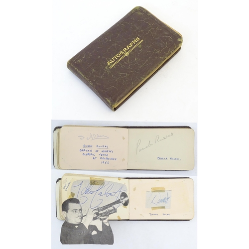 1966 - A 20thC autograph album containing signatures of various actors / actresses, boxers, musicians, come... 